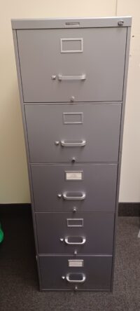 5 Drawer STEELCASE Grey Metal File Cabinet - #1 (061825)