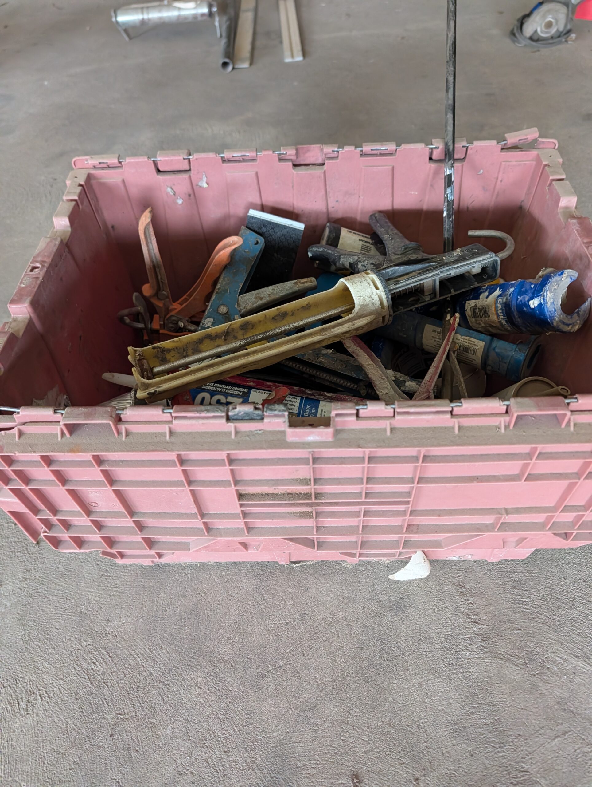 #11 Box full of grease, caulk and caulking guns